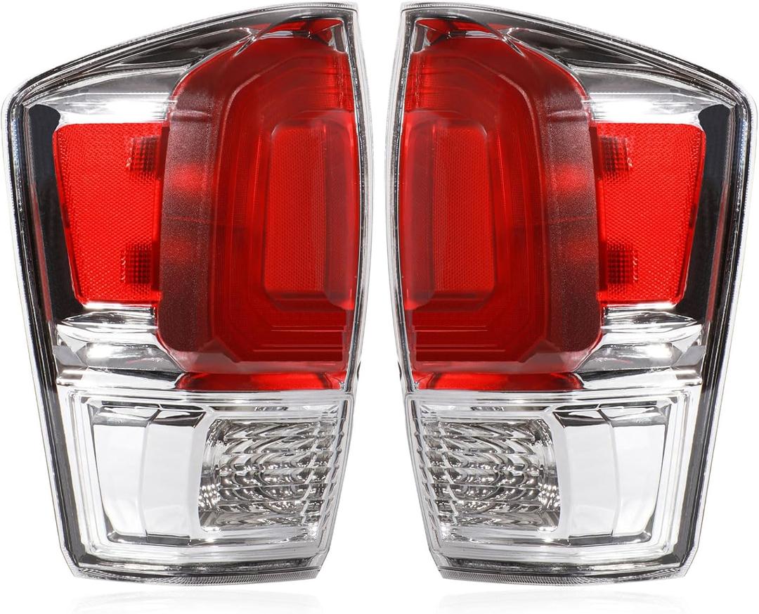 Tail Lights Assembly Compatible with 2016-2023 Tacoma Silver, Rear Light Taillights Replacement # 8156004200 TO2800201 8155004200 TO2801201