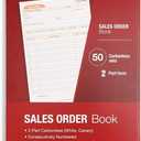 Juvale Invoice Book, 2 Part Carbonless Red, 50 Sets