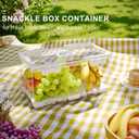 Fridge Organizer with Handle, Clear Refrigerator Organizers and Storage with Lid & Drain Trays, Large Capacity Fruit and Vegetable Storage BPA-Free for Fruits, Vegetables, Drinks