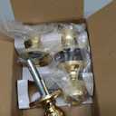 BESTTEN [2 Pack] Entry Door Knob with Lock, Keyed Different Door Lock for Exterior Door and Front Door, Standard Ball, Gold
