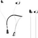 Compatible for Sony WF-1000XM6 Strap, Skin-Friendly Silicone Sports Neckband Strap, Wireless Headphone Anti-Lost Cord,Black with White