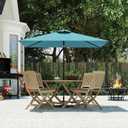 6.5' x 10' Rectangular Patio Umbrella Large Outdoor Market Umbrella w/UV Protection, Push Button Tilt and Crank Lift, Rectangle Table Umbrella for Garden, Deck, Pool, Patio, Sky Blue, 6.5x13FT