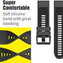 ANCOOL for Fenix 5/Fenix 6/Fenix 7 Band 22mm Silicone Watch Band for Fenix 8 47mm/Fenix 7 Pro/6 Pro/5 plus/Forerunner 935/945/955/965/Approach S62/S60/Epix Gen 2 47mm(Black)