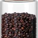 28 Fl oz/850 ml Glass Food Storage Jar, Premium Clear Glass Container Jar with Airtight Screw-on Wooden Lid, Kitchen Canisters for Coffee,Tea,Pasta,Cookies, Nuts,Spice,Candy,Overnight OatmealMedium