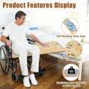 Wooden Slide Transfer Board,35x13" Transfer Board with Track Pulley Turntable,Made of Heavy-Duty Wood for Patient,Holds up to 500 Pounds,Suitable for Patient Senior and Handicap Move Assist