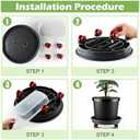 2 Pack Plant Caddy with Wheels, 13.4 Inch Round Plant Stand for Heavy Duty Planters, Large Durable Plastic Plant Dolly with Drainage Holes and Saucer, Gray