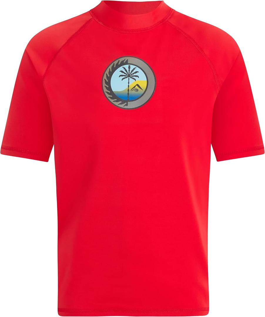 Kanu Surf Boys' Paradise UPF 50 Sun Protective Rashguard Swim Shirt (4T, Wade Red)