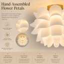 15.75" Modern Flush Mount Ceiling Light fixtures,Gold Semi Flush Mount Flower Chandelier for Bedroom.No Assembly Required Hand-Crafted Indoor Hanging Light for Entryway Living Room Kitchen, 15.8 inches x 15.8 inches x 12 inches