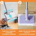 Snap Grip Mini Mop,Convenient Cloth Changing Mini Mop,Retractable Gap Dust Cleaner Flat Mops with Locking Head &Sweeping Cloths,1mop + 5random Color Rags (White)