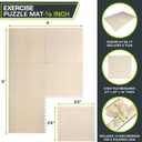 ProsourceFit Exercise Puzzle Mat -inch, EVA Interlocking Foam Floor Tiles for Home Gym, Workout Equipment, Kids Play Areas, Cream, 24 Sq Ft - 6 Tiles