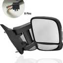 Passenger Side Mirror (Long Arm) Compatible with 2014-2023 Ram Promaster 1500 2500 3500/With Heated,Turn Signals Light,Power Adjusted Glass/Textured Black,8Pins