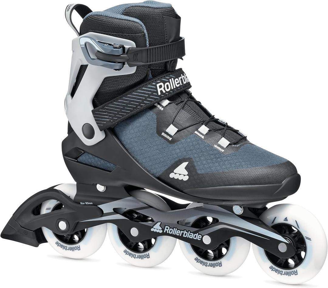 Rollerblade Macroblade 90 Men's Adult Fitness Inline Skate, Orion Blue/Spicy Orange, Performance Inline Skates, 10/10.5