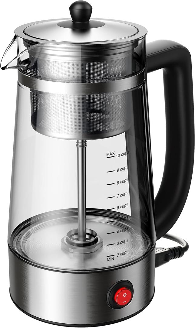 KIDISLE Percolator Coffee Pot Electric 10 Cup, Automatic Keep Warm, Stainless Steel Basket, CoolTouch Handle