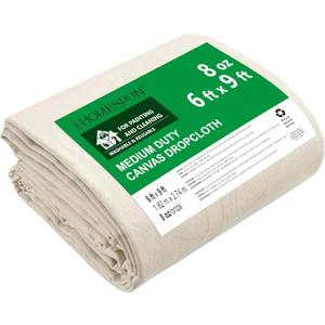 Homespun All Purpose Canvas Drop Cloth - Carpet Protector, Canvas Fabric Drop Cloth Curtains, Painting Tarp, Washable Floor Tarp, Paint Drop Cloth, Reusable Cotton Canvas Drop Cloth - (6x9 Ft)