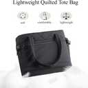 Puffer Tote Bag for Women, Work Bag with Cup Holder, Teacher Bag with Compartments, Quilted Tote Bag with Zipper for Travel