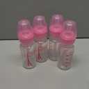 Dr. Brown's Anti-Colic Baby Feeding Set with Slow Flow Nipples, Travel Caps, Silicone Pacifier - Pink