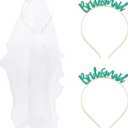 Sparkle and Bash Future Mrs and Bridesmaid Headbands, Bachelorette Accessories for Bridal Party (3 Pack)