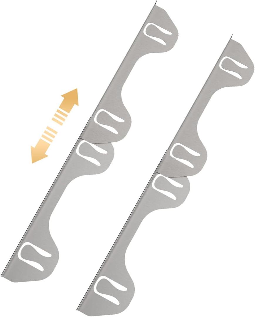 316 Stainless Steel Stove Gap Covers,2 Pack Stove Gap Filler,Range Trim Kit,Heat-Resistant Stove Gap Guard,Easy Retractable Length 13.8" to 27.5",Width 0.79",Silver