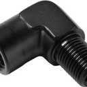 1/8 NPT Female to 1/8 NPT Male 90 Degree Fitting Adapter Coupler Union Aluminum Black