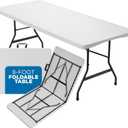 Sorfey Folding Table 8-Foot X 30 inch, White Plastic (8ft x 30inch)