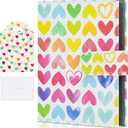 Vienrose Photo Album 4x6 Holds 52 Pictures with PU Leather Printed Cover, 26 Pockets Small Memory Book for Wedding Baby Family Graduation Memories, Full-Print Hearts