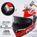 SanQing Adult Full Face Dual Visor Motorcycle Helmet-DOT (White-XL)