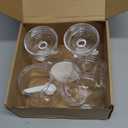 Nuogo 4 Pcs Plastic Candy and Cookie Jars with Lids Clear Cookie Container Candy Jars Large Airtight Apothecary Storage Organization for Wedding Home Kitchen Bar (Classic,16 oz)