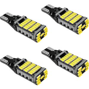 Wevdn 4 PCS LED Reverse Lights, T15 4014 45SMD Back Up Light Turn Signal Bulb, 6500K Super Bright Stop Light Bulbs Brake Lights for Cars Trucks RVs, Universal Car Accessories (White)