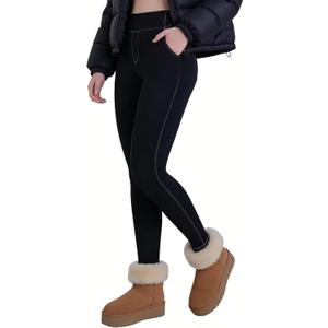 Sunzel Leggings for Women Tummy Control Compression Workout High Waisted Yoga Pants with Back Pockets (Black, XS)