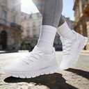 ZMBCYG White Tennis Shoes Womens Running Sneakers Slip On Walking Gym Athletic Non Slip Workout Sports Lightweight Breathable Soft Comfortable Shoes Womens White Size 8.5