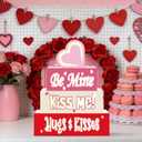 2 x Valentines Day Decor Wooden Sign with LED Lights Table Mantle Valentines Gifts Battery Operated Valentine Decorations Farmhouse Home Tiered Tray Decor