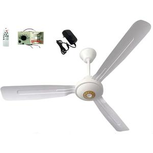 48 Inch AC 110V/DC 12V ceiling fan Dual voltage Ceiling Fan with Remote Control, Solar Charger Compatibility - Energy-Efficient, Quiet Operation, Modern Design for Indoor/Outdoor ceiling fan Use