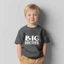 Big Brother Shirts for Toddler Boys 2-5 Years; Heart Graphic Tee; Soft Cotton Short Sleeve T-Shirt (Gray)