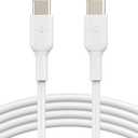 Belkin USB-C to USB-C Fast Charging Cable (1M/3.3ft) for iPhone 17, iPhone 17 Pro, iPhone 16, iPhone 16 Pro, Galaxy S25, S24, Note, Pixel, iPad Pro, Nintendo Switch 2, Carplay & More - White