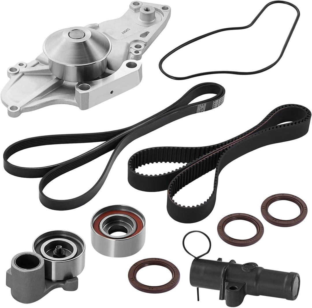 BDFHYK TCKWP329 Timing Belt Kit with Water Pump Tensioner Compatible with Honda Accord Odyssey Pilot Ridgeline Crosstour, Compatible with Acura TL MDX RDX RL TSX 3.0L 3.2L 3.5L 3.7L V6 for TKH-002