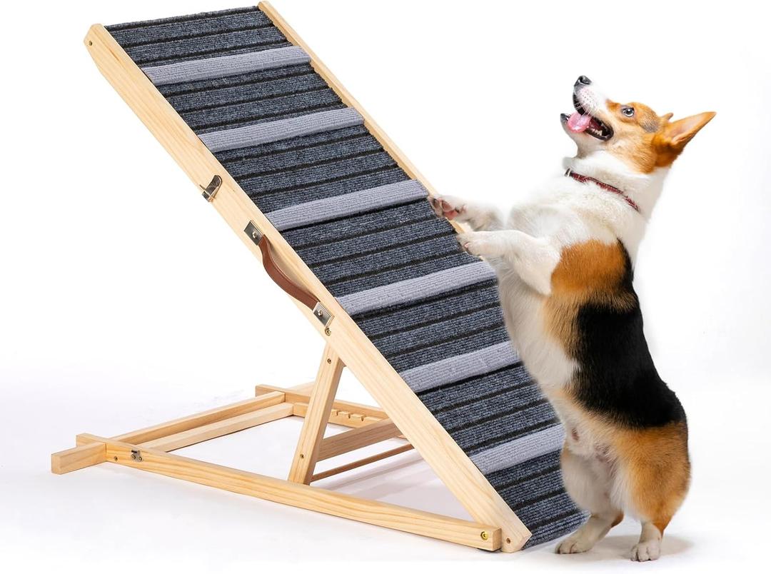 Dog Ramp for Large, Small & Old Dogs, 41.7" Long Upgrade Folding Pet Ramp for Car, Bed, Sofa, Couch, Portable Folding Dog Stairs Adjustable Heights 13" to 25" - Hold Up to 250lb Dog Ramp for Large, Small & Old Dogs, 41.7" Long Upgrade Folding Pet Ramp for Car, Bed, Sofa, Couch, Portable Folding Dog Stairs Adjustable Heights 13" to 25" - Hold Up to 250lb