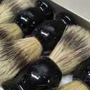7Pcs Men Shaving Brushes Wood Handle, Professional Salon Tools Hand Crafted Shaving Brush Wood Handle Shave Brushes Handmade Pure Badger Hair Brush for Men Beard (Black)