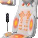 Rainwolf Shiatsu Neck and Back Massage Cushion with Heat - 4D Deep Tissue Kneading Full-Back Massager for Relief Stress, Adjustable Intensity & Height, for Office Chair & Home