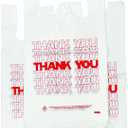 TashiBox 1000 Ct plastic bags/Shopping Bags/Thank You Bags/Reusable and Disposable Grocery Bags - Measures 11.5" X 6.25" X 21", 15mic, 0.6 Mil