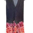 SJS Sleeveless Navy Dress with Pink/Violet Flowers size Large