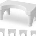 Poop Stool Toilet Stool White Adults for Bathroom, 5.9"" to 8.5"" Adjustable Height Toilet Stool Squat Adult