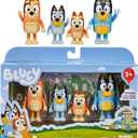 Bluey Family Figure Pack of 4, Robust Poseable Character Toys with Bingo, Chilli, and Bandit Figures, Toddler-Sized Animal Figurines for Kids Ages 3+