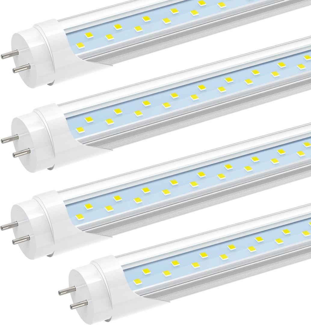 JESLED 2FT T8 LED Type A+B Tube Light, 12W(30W Equivalent), 1680LM, 6000K, Plug and Play or Ballast Bypass, 24 Inch F20T12 Fluorescent Bulb Replacement, Dual Ended, 24 Lighting Tube Fixture (4-Pack)