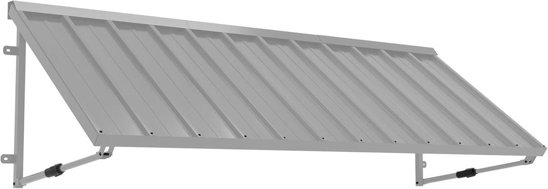 Metal Awning for Door Entrance, 81x24 Inches Adjustable Angle Window Awnings for Patio, Sunsetter Shade Canopy Outdoor Exterior for Front Doors, Windows, Porches, Balconies, Light Gray