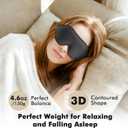 Sleep Eye Mask for Men Women, Weighted Sleeping Mask for Side Sleeper, Travel Blackout Night Blindfold Eye Shade Cover with Adjustable Strap (Obsidian)