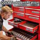 12 Pack of Magnetic Tool Box Labels, 3D-Printed Toolbox Labels, General Tool Box Organize Accessories, Toolbox Magnetic Labels, Reusable Labels, for Steel Toolboxes, Carts, Drawers, and Cabinets