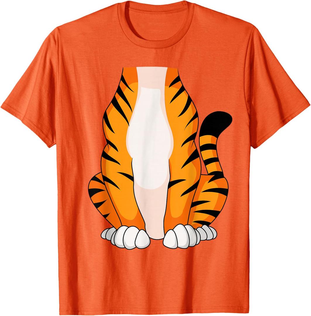 Tiger Shirt Men Women Kids Tiger Costume T-Shirt (Orange, S)