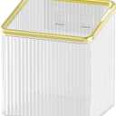 Floating Shelves Wall Bin Organizer Adhesive Wall Mounted Plastic Storage Organizer No Drilling Hanging Storage Containers Makeup Organizer Shelf for Office, Kitchen, Home (Transparent Gold)