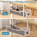 Under Desk Cable Management Tray No Drill, 13.38'' Metal Tray with Clamp for Wire Management, Litwaro Cord Organizer Home Office Damage to Standing Desk, White