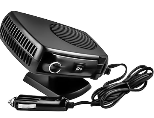 Portable 12v Heater, 200W Fast Heating Fan, Plug into Cigarette Lighter 360 Degree Rotation for Car Windshield, Defroster Defogger Car Heater